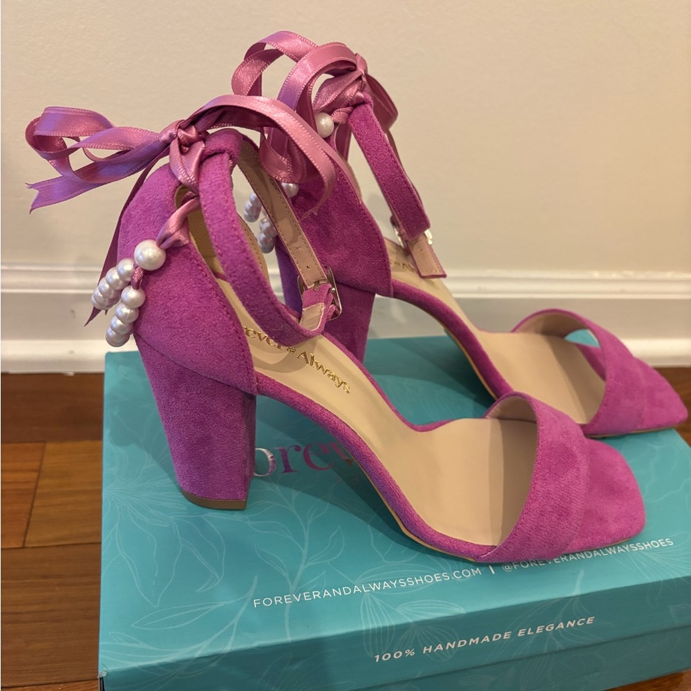 Pink Suede Heels